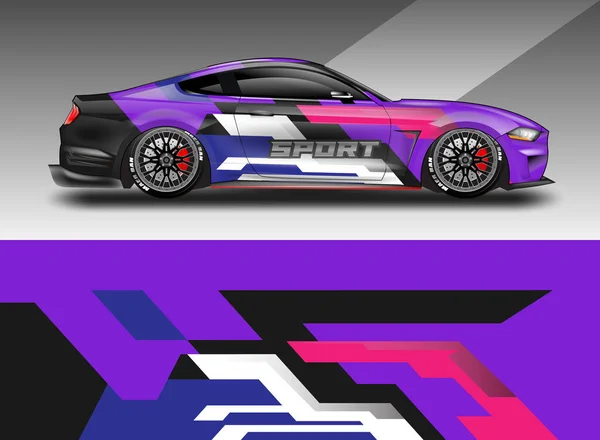 Car Wrap Vector Design Decal Livery Hintergrund Für Fahrzeug — Stockvektor