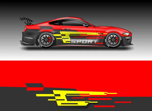 Car Wrap Vector Ontwerp Decal Livery Achtergrond Voor Het Voertuig — Stockvector