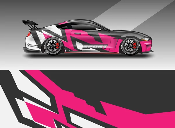 Bil Wrap Vector Design Decal Livery Bakgrund För Fordon — Stock vektor