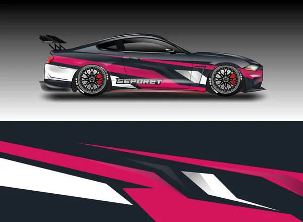 Bil Wrap Vector Design Decal Livery Bakgrund För Fordon — Stock vektor