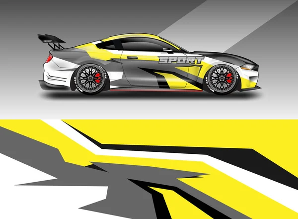 Car Wrap Vector Design Decal Livery Hintergrund Für Fahrzeug — Stockvektor