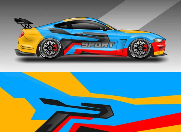 Car Wrap Vector Design Decal Livery Hintergrund Für Fahrzeug — Stockvektor