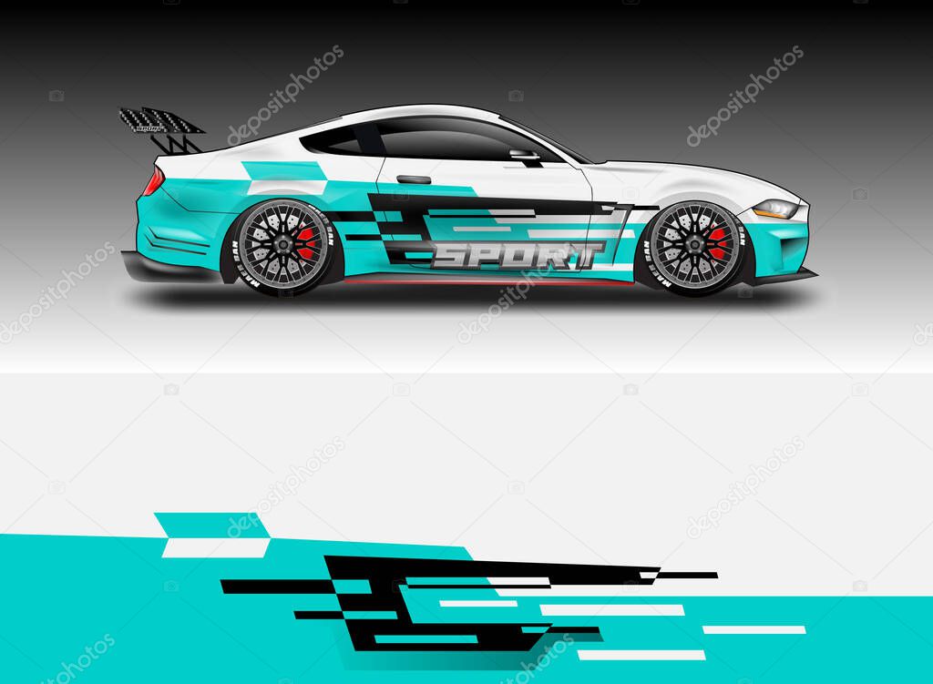 Car Wrap Design Vector For Vehicle