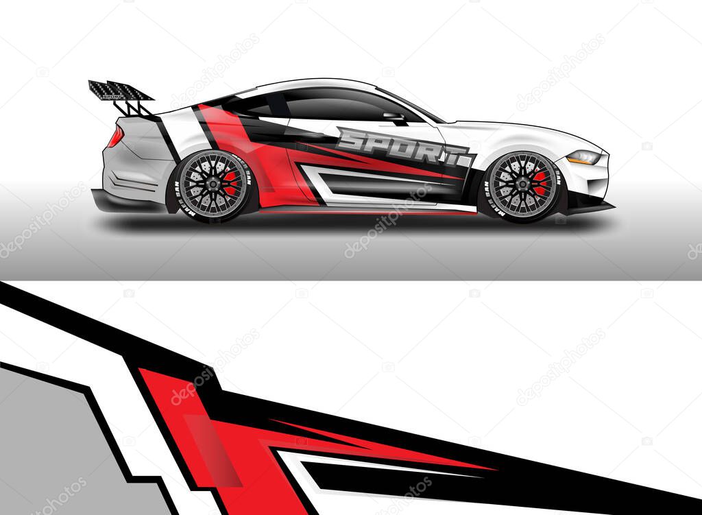 Car Wrap Vector Design , Decal Livery Background For Vehicle