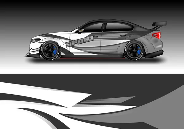 Vector Diseño Calcomanía Envoltura Coche — Vector de stock