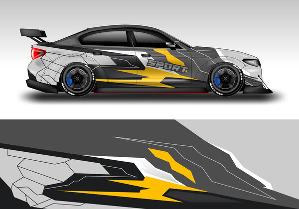 car decal wrap design vector