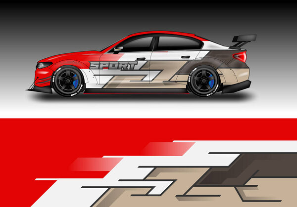 car decal wrap design vector