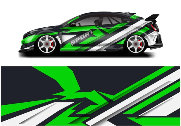 Wyścig Samochodowy Wrap Design Vector — Wektor stockowy