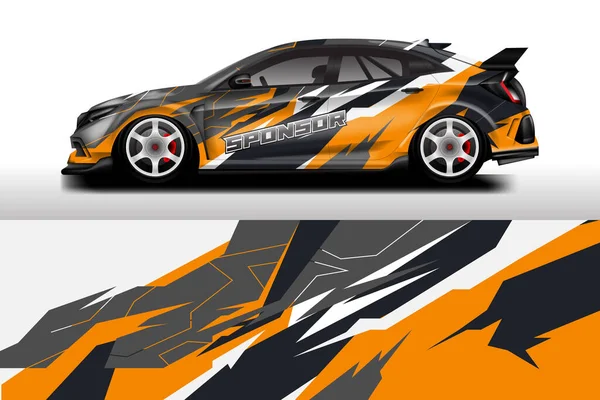 Wyścig Samochodowy Wrap Design Vector — Wektor stockowy