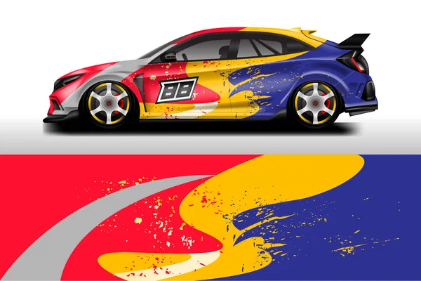 Autó Race Wrap Design Vektor — Stock Vector