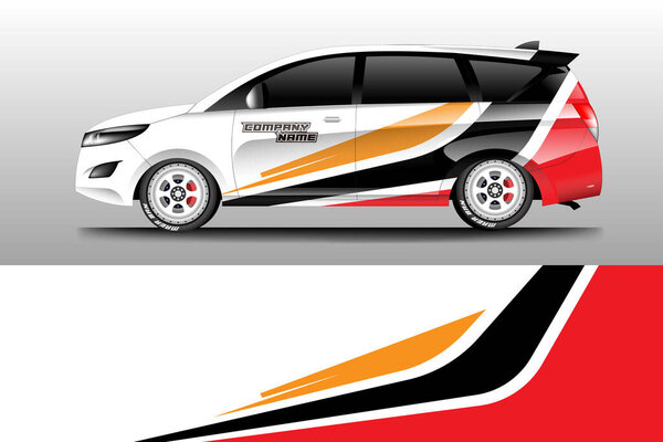 Car Race Wrap Design Vector