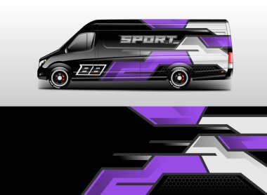 Van Wrap Tasarım Vektörü Gerçekçi Yazdırmaya Hazır
