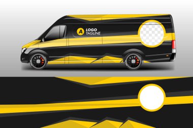 Van Wrap Tasarım Vektörü Gerçekçi Yazdırmaya Hazır