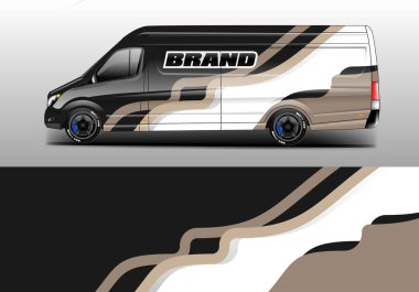 Van Wrap Tasarım Vektörü Gerçekçi Yazdırmaya Hazır