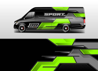 Van Wrap Tasarım Vektör Şablonu Yazdırmaya Hazır