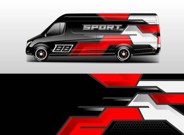 Van Wrap Tasarım Vektör Şablonu Yazdırmaya Hazır