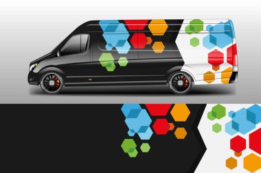 Van Wrap Tasarım Vektör Şablonu Yazdırmaya Hazır