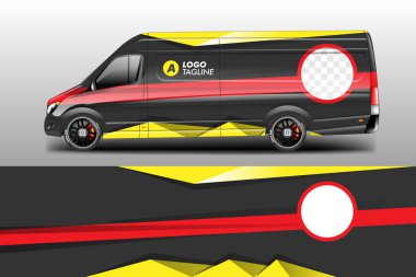 Van Wrap Tasarım Vektör Şablonu Yazdırmaya Hazır