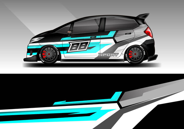 Car Race Wrap Design Vector