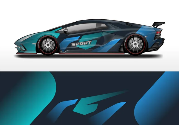 Car Wrap Design Vector Realistischer Ready Print — Stockvektor