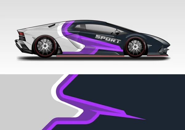 Car Wrap Design Vector Realistischer Ready Print — Stockvektor