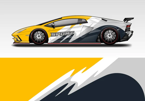 Car Wrap Design Vector Realistischer Ready Print — Stockvektor