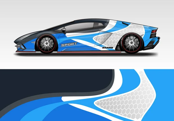 Car Wrap Design Vector Realistischer Ready Print — Stockvektor