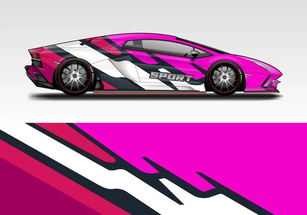 Car Wrap Design Vector Realistischer Ready Print — Stockvektor