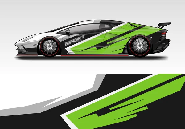 Car Wrap Design Vector Realistischer Ready Print — Stockvektor