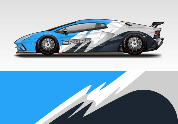 Car Wrap Design Vector Realistischer Ready Print — Stockvektor