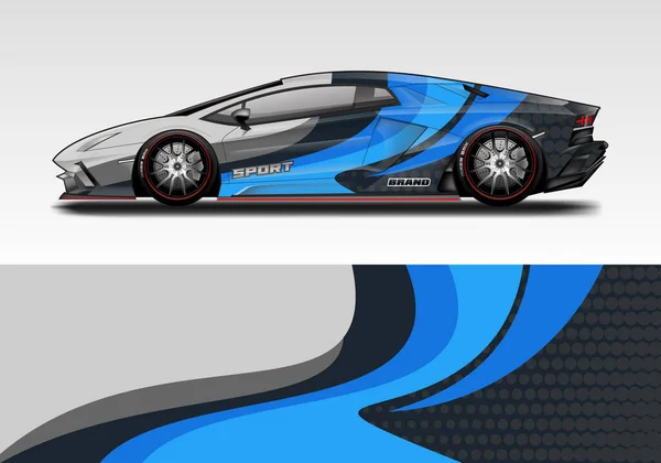 Car Wrap Design Vector Realistischer Ready Print — Stockvektor