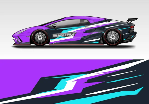 Car Wrap Design Vector Realistischer Ready Print — Stockvektor