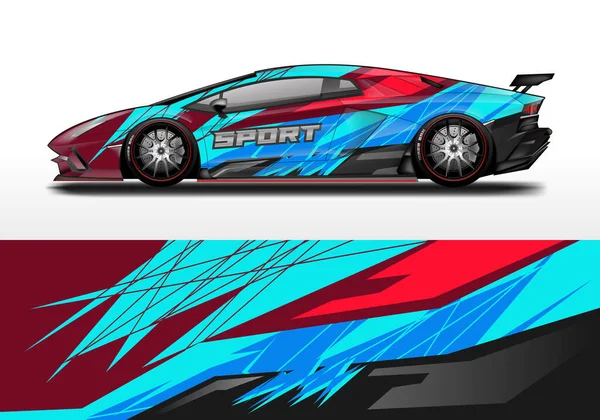 Car Wrap Design Vector Realistischer Ready Print — Stockvektor