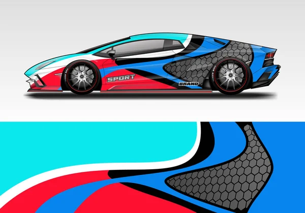 Car Wrap Design Vector Realistischer Ready Print — Stockvektor