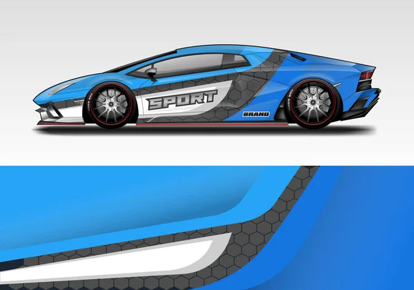 Bil Wrap Design Vektor Realistiska Redo Skriva — Stock vektor