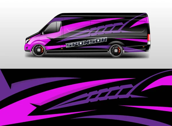 Van Wrap Design Vector Realista Pronto Impressão —  Vetores de Stock