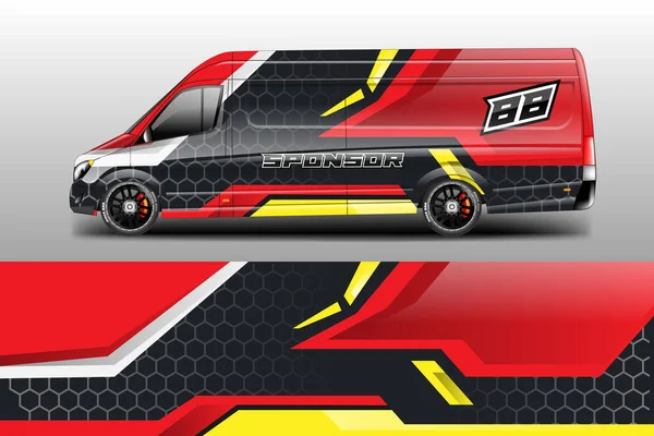 Van Wrap Design Vector Realistic Ready Print — 스톡 벡터