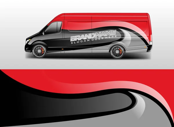 Van Wrap Design Vector Realista Listo Imprimir — Vector de stock