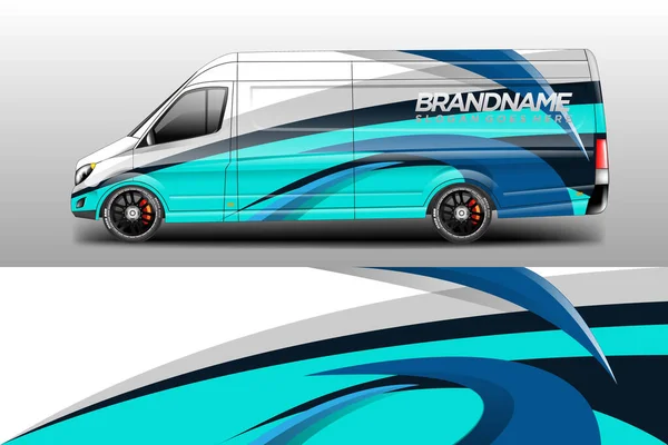 Van Wrap Design Vettoriale Stampa Realistica Pronta — Vettoriale Stock