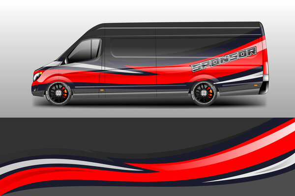 Van Wrap Design Vector Realistic Ready Print