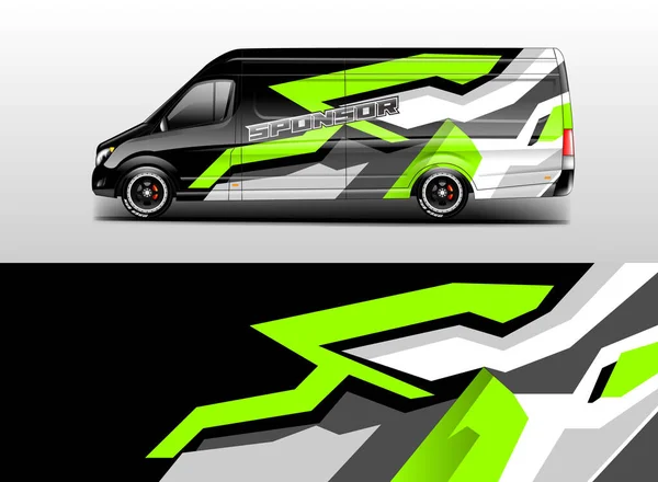 Van Wrap Design Vettoriale Stampa Realistica Pronta — Vettoriale Stock