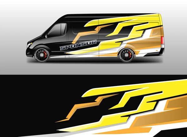 Stampa Pronta Modello Vettoriale Van Wrap Design — Vettoriale Stock