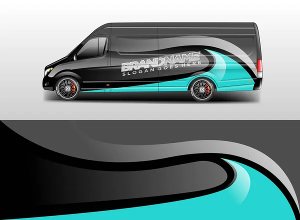 Stampa Pronta Modello Vettoriale Van Wrap Design — Vettoriale Stock