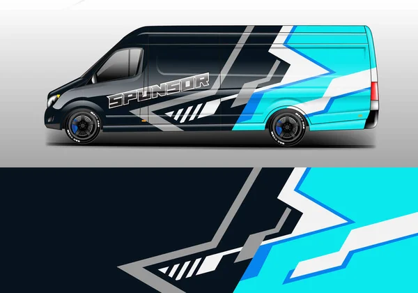 Van Wrap Design Vector Template Ready Drucken — Stockvektor