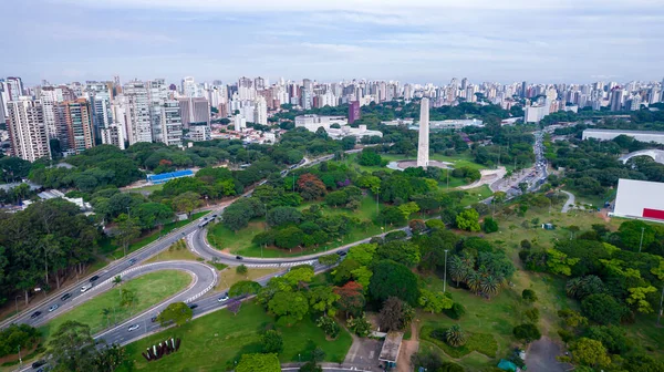 Aerial View Ibirapuera Park Paulo Residential Buildings Lake Ibirapuera Park — Foto Stock