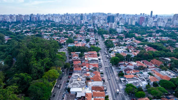 Aerial View Ibirapuera Park Paulo Residential Buildings Lake Ibirapuera Park — Fotografia de Stock