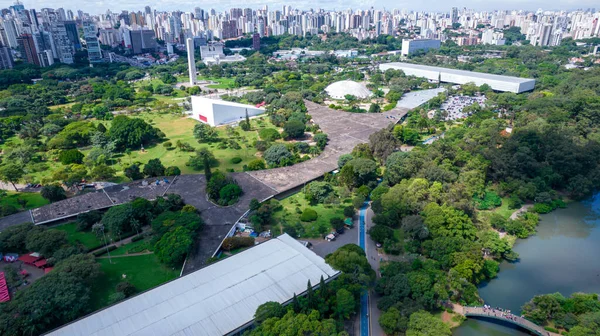 Aerial View Ibirapuera Park Sao Paulo Residential Buildings Lake Ibirapuera — Stockfoto