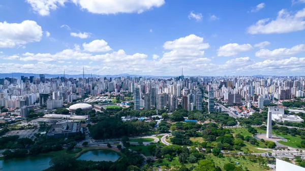 Aerial View Ibirapuera Park Sao Paulo Residential Buildings Lake Ibirapuera — Foto Stock