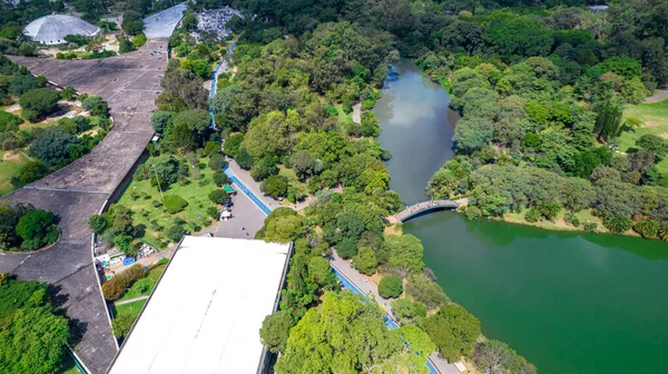 Aerial View Ibirapuera Park Sao Paulo Residential Buildings Lake Ibirapuera —  Fotos de Stock