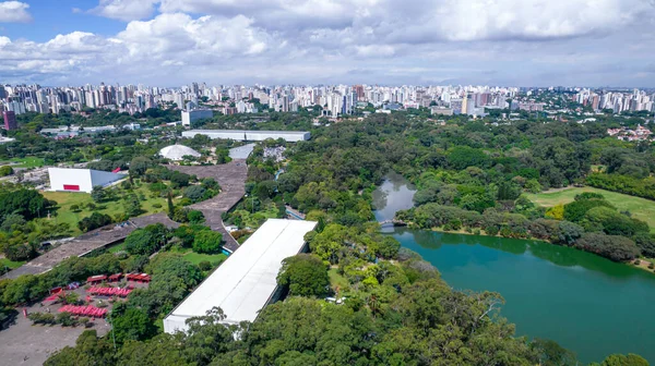 Aerial View Ibirapuera Park Sao Paulo Residential Buildings Lake Ibirapuera — Stockfoto